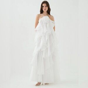 Aje Pandorea Layered Ivory Maxi Dress